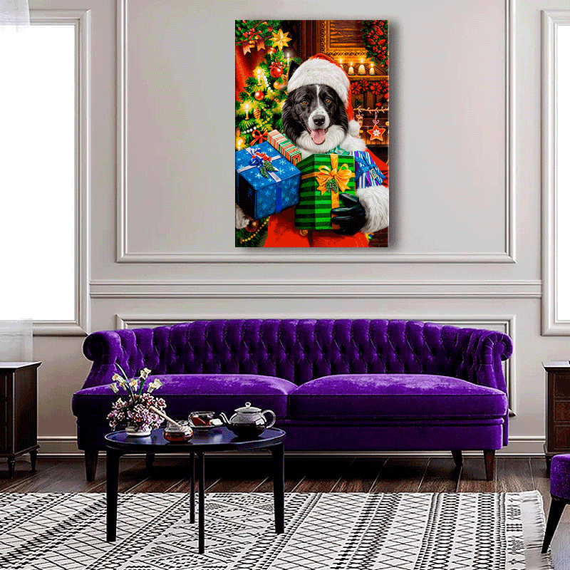 Holiday Cheer Pet Portrait – Santa’s Little Gift Giver